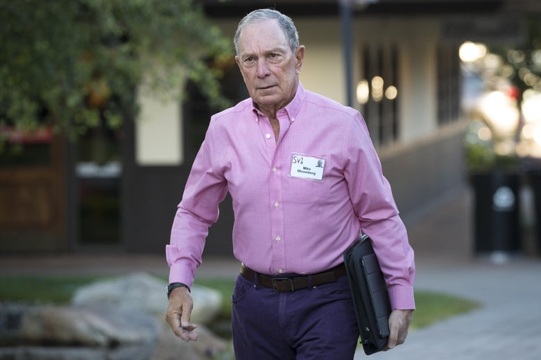 Michael Bloomberg arrives for a morning session of the annual Allen & Company Sun Valley Conference, on July 11, 2018 in Sun Valley, Idaho.